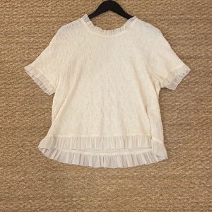 Gauze/Tulle Cream Top